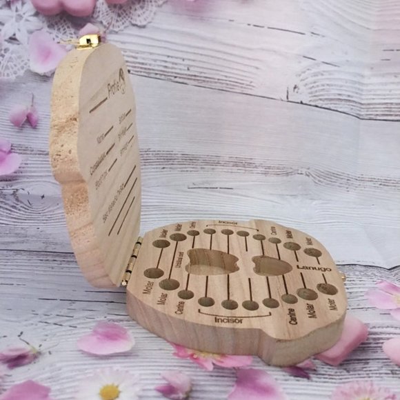 Tooth holder for tooth fairy Kids WoodenTooth Box - Picture 2 of 6